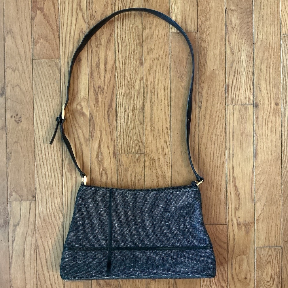 Vtg‎ Etienne Aigner Gray Tweed With Leather Trim Womens Shoulder Bag Purse